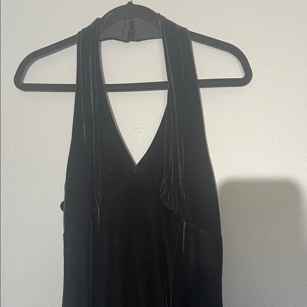 Moda International velvet Black Halter Maxi Dress - Picture 8 of 8